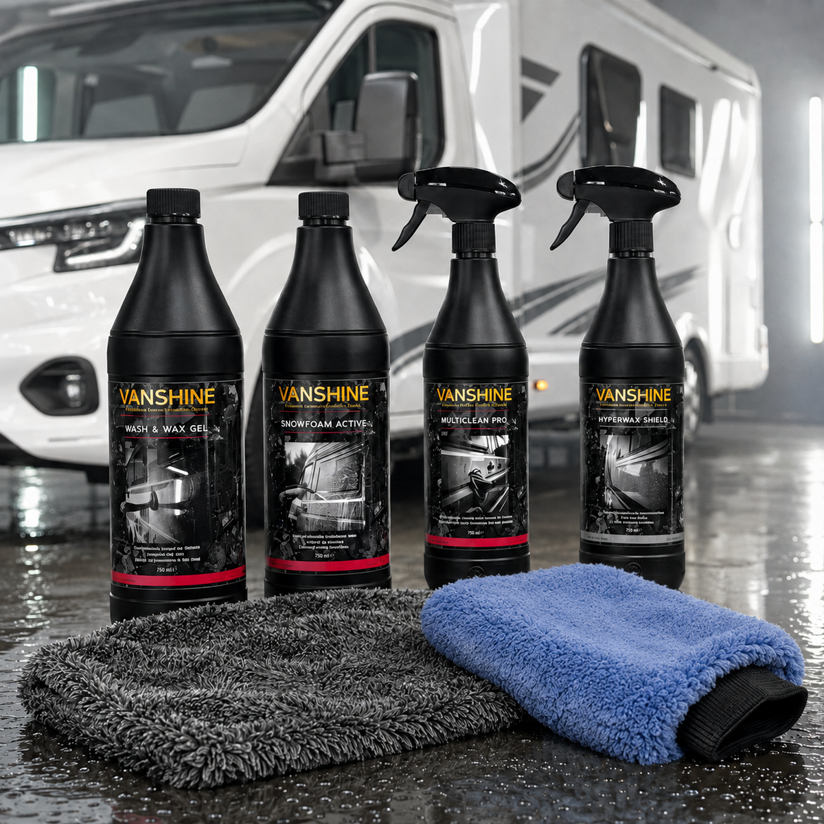 Professional Exterieur Bundel voor camper en caravan met BLUENET washandschoen
