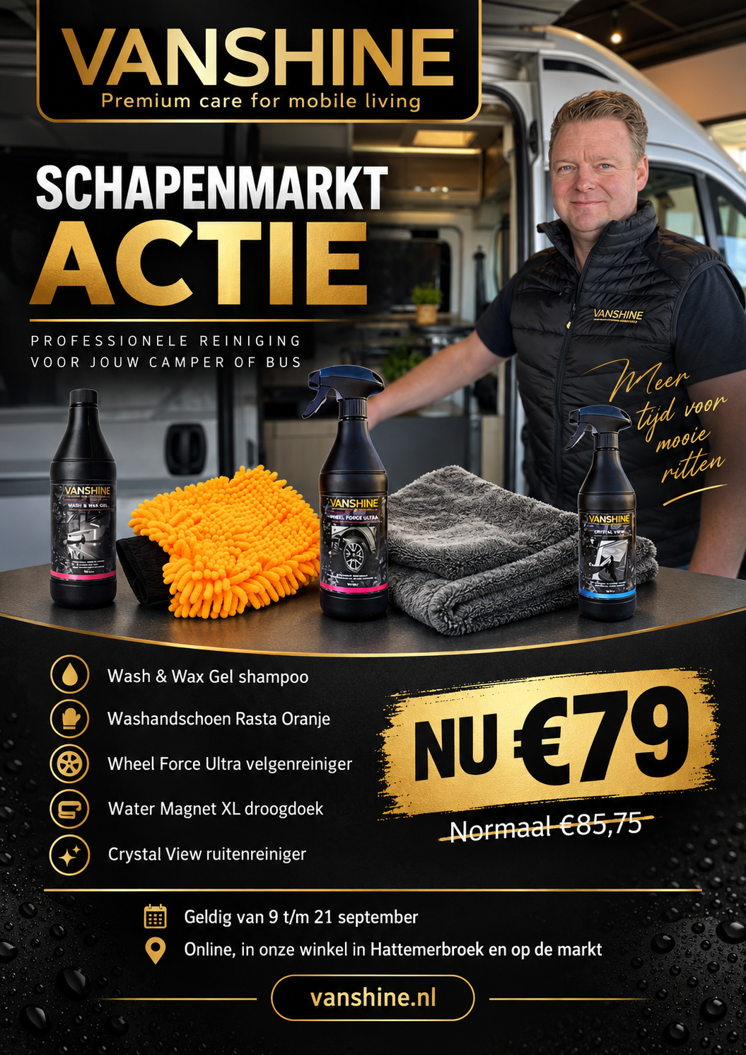 Schapenmarkt Actie compleet Vanshine reinigingspakket voor 79 euro